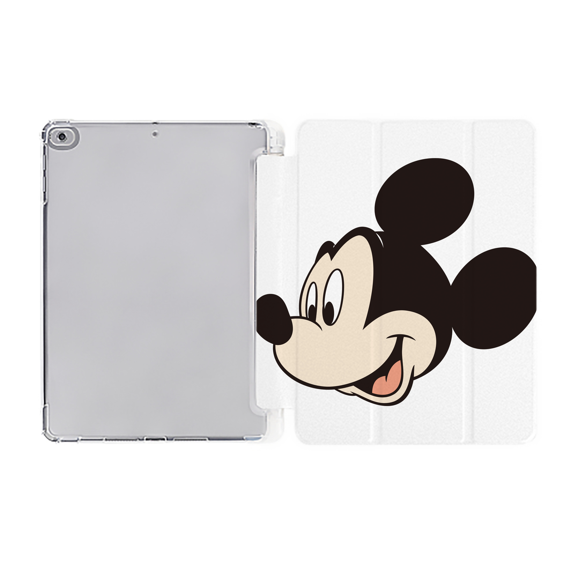 ミッキーマウス Mickey Mouse IPad ケース ペン収納付き 三つ折りスタンド PUレザー×シリコン 対応機種9.5/10.5/10.9インチ